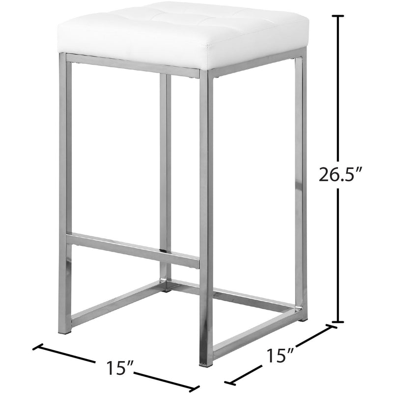 Meridian Nicola White Vegan Leather Stool IMAGE 5
