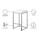 Meridian Nicola White Vegan Leather Stool IMAGE 6