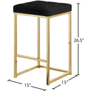 Meridian Nicola Black Velvet Stool IMAGE 5