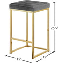 Meridian Nicola Grey Velvet Stool IMAGE 5