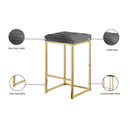 Meridian Nicola Grey Velvet Stool IMAGE 6