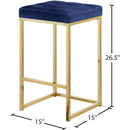 Meridian Nicola Navy Velvet Stool IMAGE 5