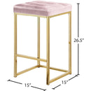 Meridian Nicola Pink Velvet Stool IMAGE 5