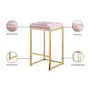Meridian Nicola Pink Velvet Stool IMAGE 6