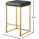 Meridian Nicola Grey Vegan Leather Stool IMAGE 5