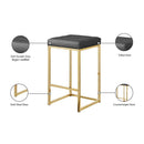 Meridian Nicola Grey Vegan Leather Stool IMAGE 6