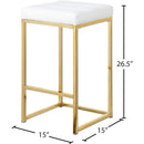 Meridian Nicola White Vegan Leather Stool IMAGE 5