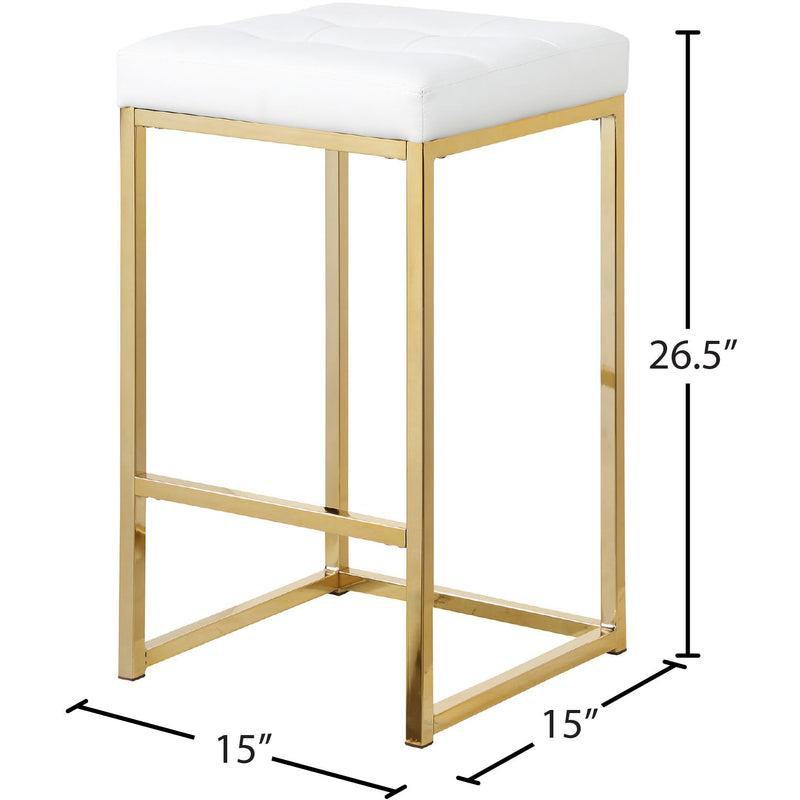 Meridian Nicola White Vegan Leather Stool IMAGE 5