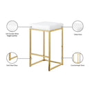 Meridian Nicola White Vegan Leather Stool IMAGE 6