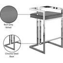 Meridian Ezra Grey Velvet Stool IMAGE 7