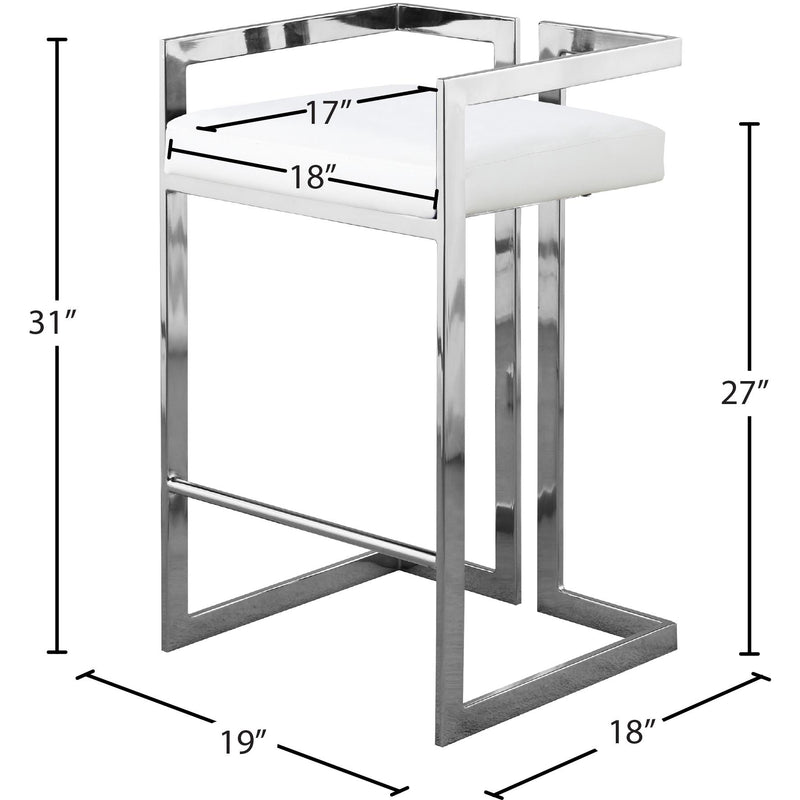 Meridian Ezra White Vegan Leather Stool IMAGE 6