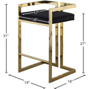 Meridian Ezra Black Velvet Stool IMAGE 6