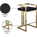 Meridian Ezra Black Velvet Stool IMAGE 7