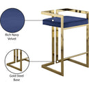 Meridian Ezra Navy Velvet Stool IMAGE 7