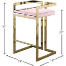 Meridian Ezra Pink Velvet Stool IMAGE 6