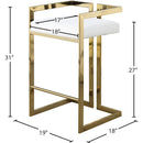 Meridian Ezra White Vegan Leather Stool IMAGE 6