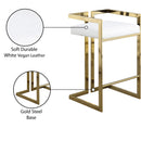 Meridian Ezra White Vegan Leather Stool IMAGE 7