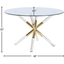 Meridian Mercury Acrylic/Gold Dining Table IMAGE 5