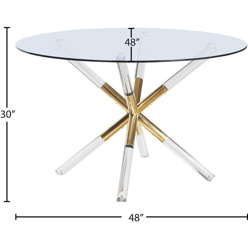 Meridian Mercury Acrylic/Gold Dining Table IMAGE 5