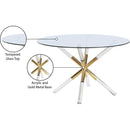 Meridian Mercury Acrylic/Gold Dining Table IMAGE 6