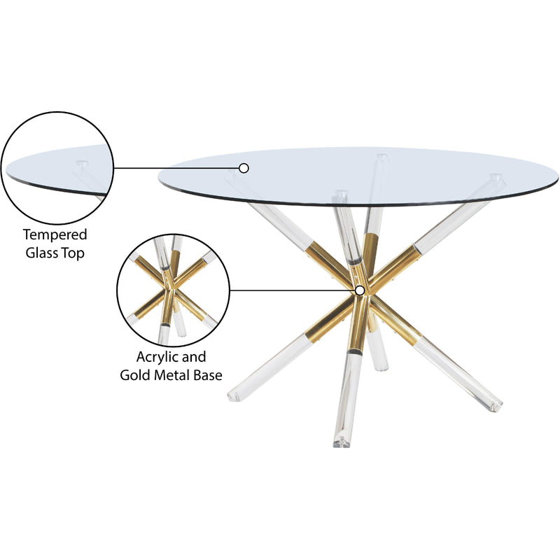 Meridian Mercury Acrylic/Gold Dining Table IMAGE 6