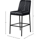 Meridian Bryce Black Vegan Leather Stool IMAGE 7