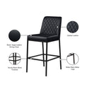 Meridian Bryce Black Vegan Leather Stool IMAGE 8