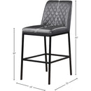 Meridian Bryce Grey Vegan Leather Stool IMAGE 7