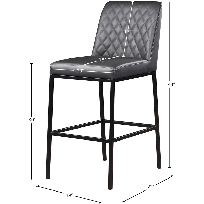 Meridian Bryce Grey Vegan Leather Stool IMAGE 7