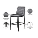 Meridian Bryce Grey Vegan Leather Stool IMAGE 8