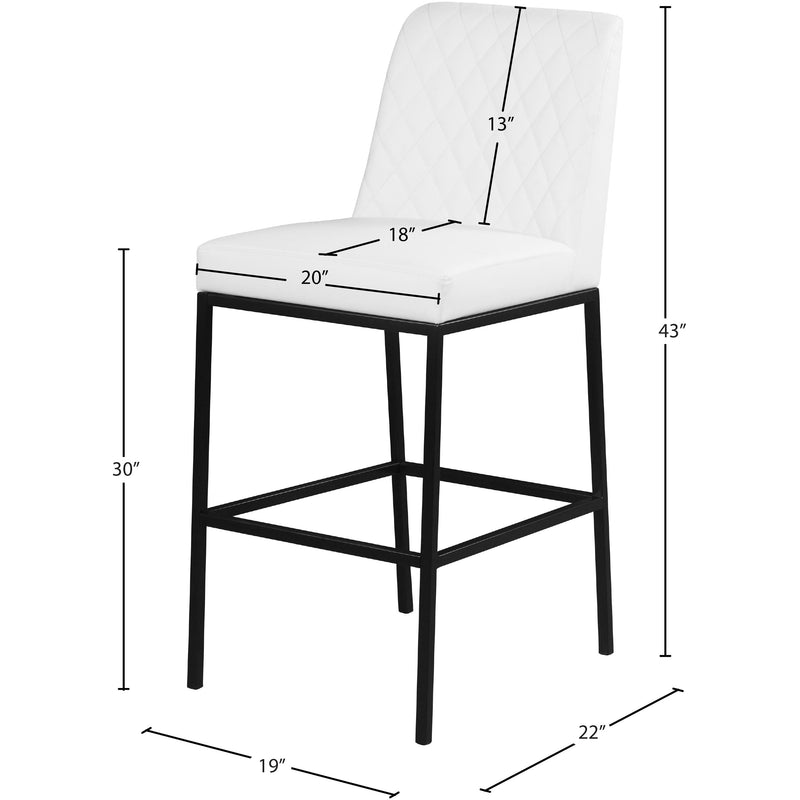 Meridian Bryce White Vegan Leather Stool IMAGE 7