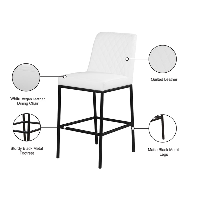 Meridian Bryce White Vegan Leather Stool IMAGE 8