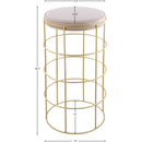Meridian Rebar Cream Velvet Bar Stool IMAGE 3