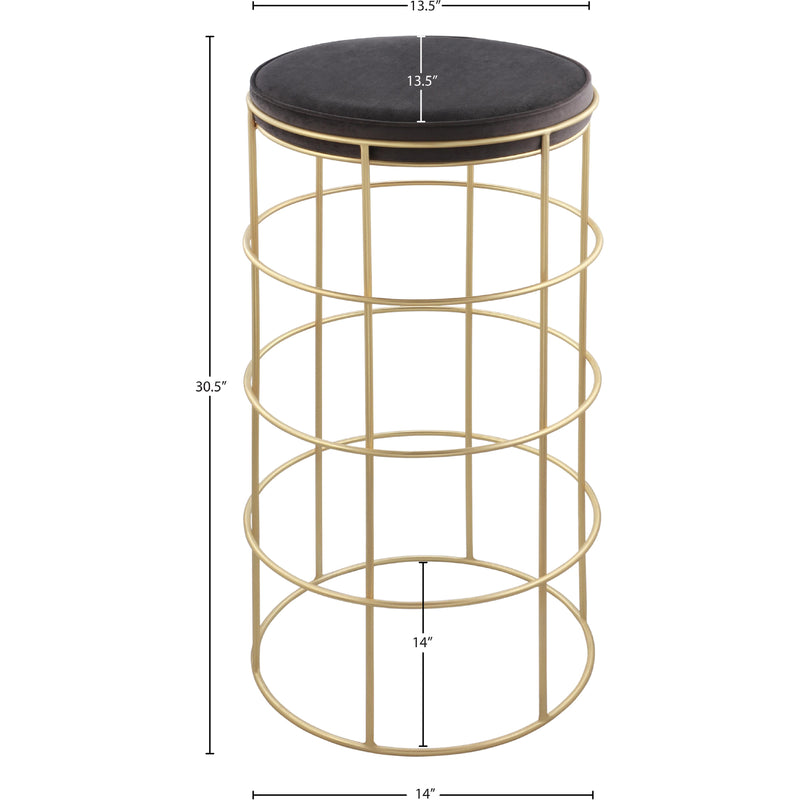 Meridian Rebar Grey Velvet Bar Stool IMAGE 3