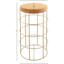 Meridian Rebar Mango Velvet Bar Stool IMAGE 3