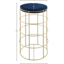 Meridian Rebar Navy Velvet Bar Stool IMAGE 3