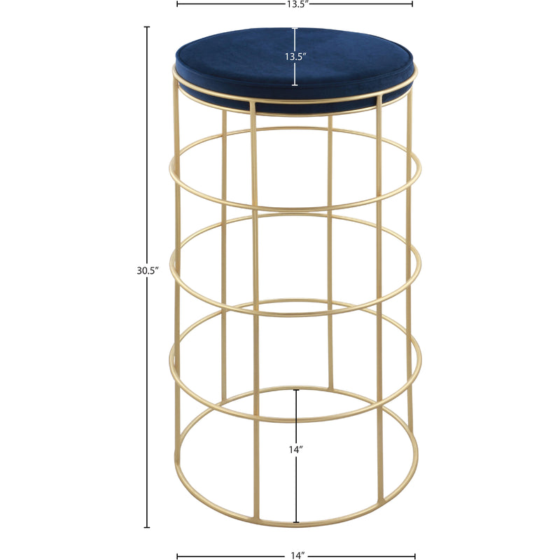 Meridian Rebar Navy Velvet Bar Stool IMAGE 3