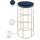 Meridian Rebar Navy Velvet Bar Stool IMAGE 4