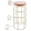 Meridian Rebar Pink Velvet Bar Stool IMAGE 4