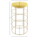 Meridian Rebar Yellow Velvet Bar Stool IMAGE 3