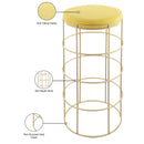 Meridian Rebar Yellow Velvet Bar Stool IMAGE 4