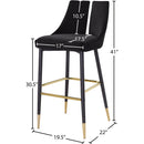 Meridian Sleek Black Velvet Stool IMAGE 8