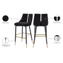 Meridian Sleek Black Velvet Stool IMAGE 9