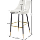 Meridian Sleek Cream Velvet Stool IMAGE 8