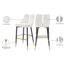 Meridian Sleek Cream Velvet Stool IMAGE 9