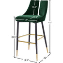 Meridian Sleek Green Velvet Stool IMAGE 8