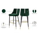 Meridian Sleek Green Velvet Stool IMAGE 9