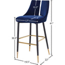 Meridian Sleek Navy Velvet Stool IMAGE 8