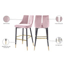 Meridian Sleek Pink Velvet Stool IMAGE 9