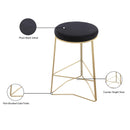 Meridian Tres Black Velvet Counter Stool IMAGE 4